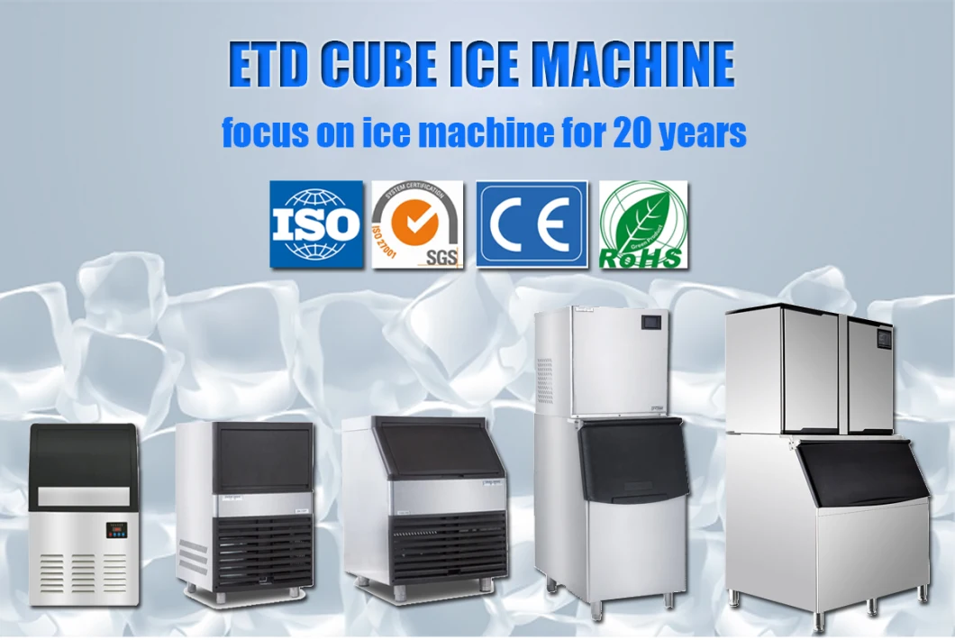 Stainless Steel 1000kg/24h Ice Cube Making Machine 1ton/24h Ice Cube Maker for Hotel