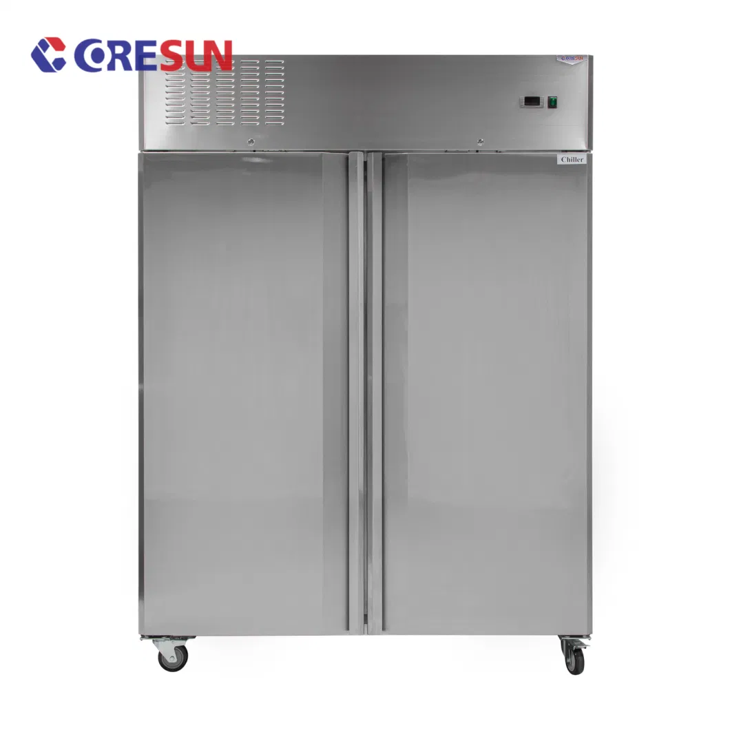 1350L Large Restaurant Refrigerator Solid Door Upright Chiller 0~8 Degree Commercial Stainless Steel Chiller Refrigerators