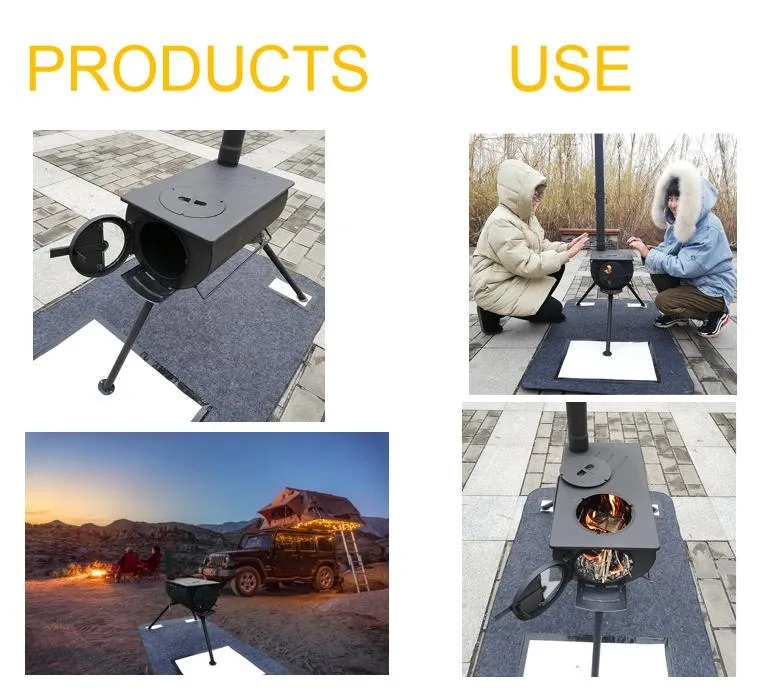 Newest Fashion Nice Quality Rooftop Tent Wood Burning Stove Camping Cooking Wood Burning Stove 20%off