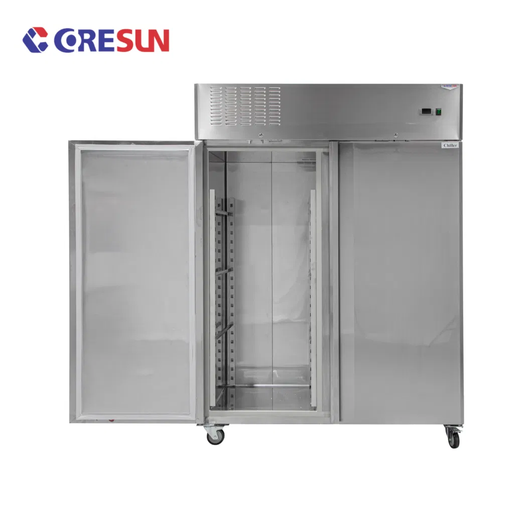 1350L Large Restaurant Refrigerator Solid Door Upright Chiller 0~8 Degree Commercial Stainless Steel Chiller Refrigerators