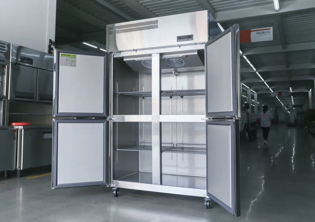 37.1 Cu. FT. Kitchen Stainless Steel Auto-Defrost Vertical Double Door Freezer Commercial Upright Freezer with 6 Adjustable Shelves for Restaurant