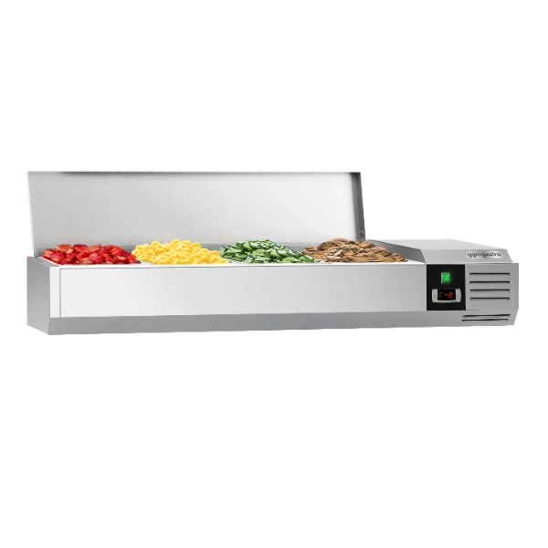Saladbar Unit Premium 1, 4 M X 0, 34 M - for 6X 1/4 Gn Containers display Refrigerator