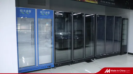455L Cool Black Top Glass Single Door Commercial Refrigerator for Drink