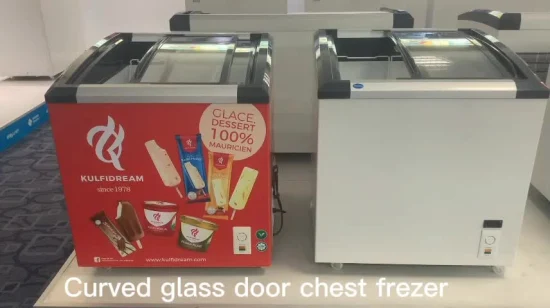 China Factory OEM 168L Supermarket Cooler Commercial Refrigerator Glass Door Mini Fridge Ice Cream Showcase Fruit Meat Batch Display Freezer Deep Chest Freezer